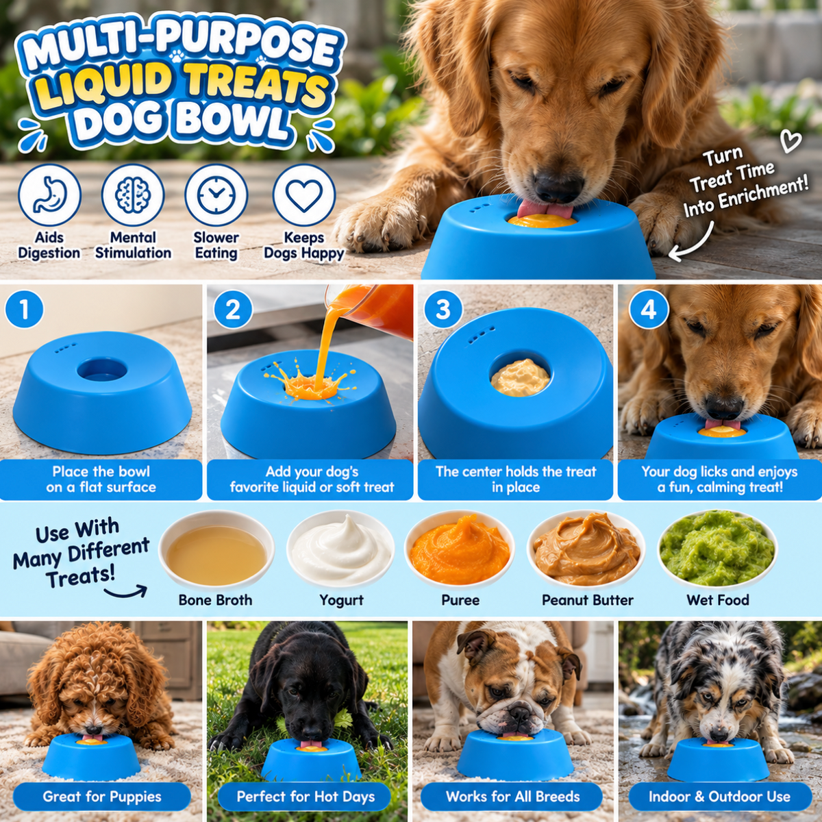 WagClub™ Slow Feeder Lick Bowl for Dogs | 3/4 Cup