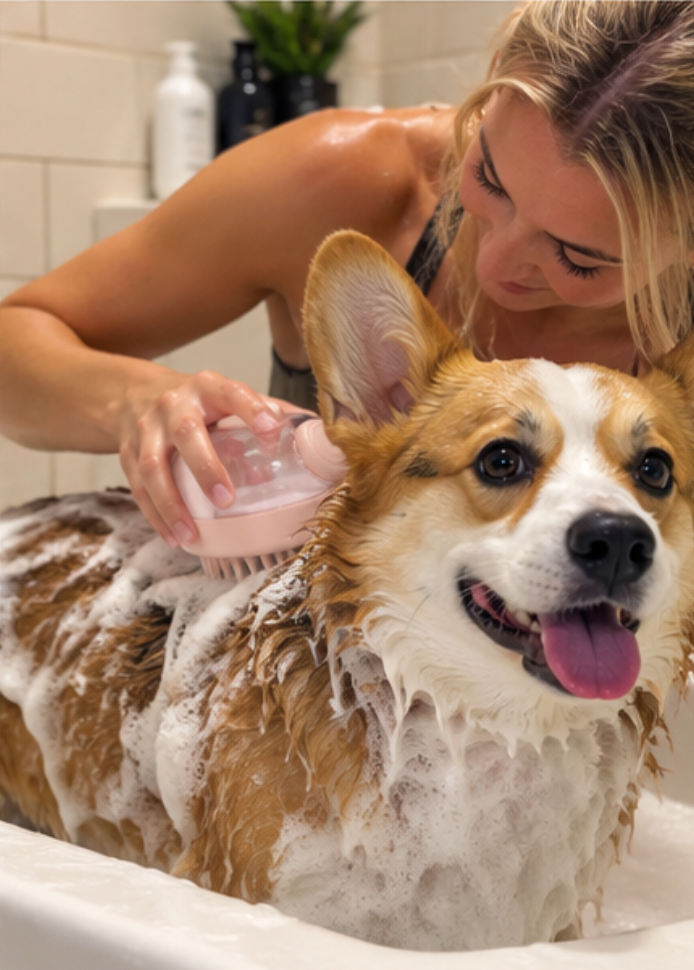 WagClub™ 2-in-1 Silicone Pet Bath Brush & Shampoo Dispenser