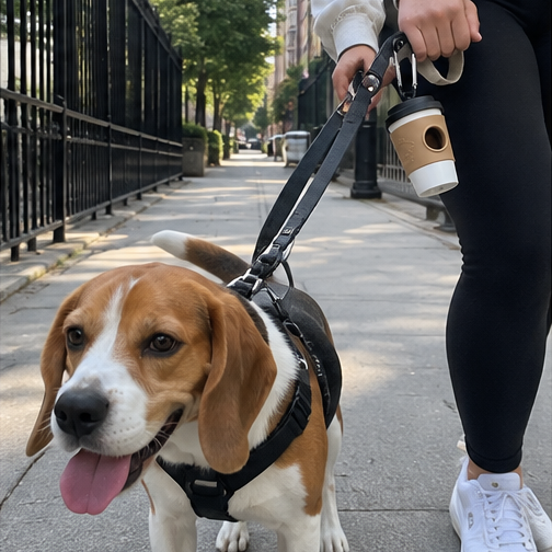 Lifestyle image 5 of coffee-cup shaped dog waste bag dispenser